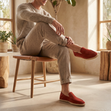 Mocassini di camoscio espadrille estivi da uomo
