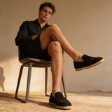 Mocassini di camoscio espadrille estivi da uomo