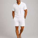 Daniele – completo due pezzi jacquard camicia e shorts da uomo